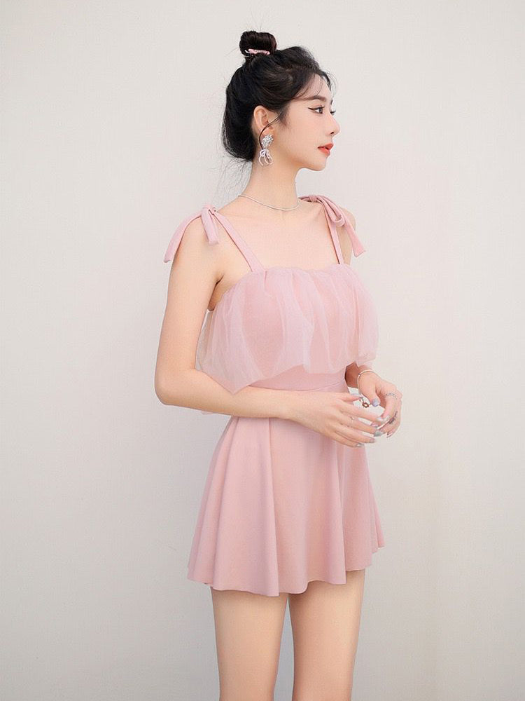 肩紐リボン仕様 お洋服っぽい水着