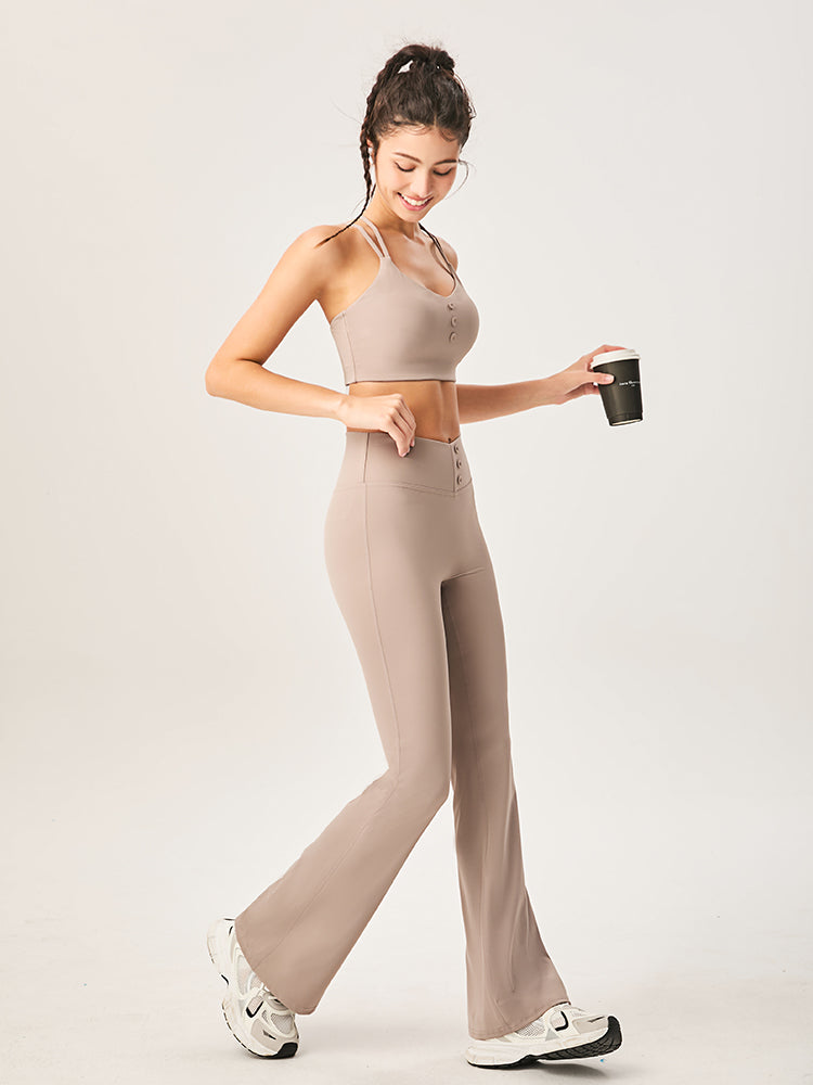 ハイウェスト フレアレギンス