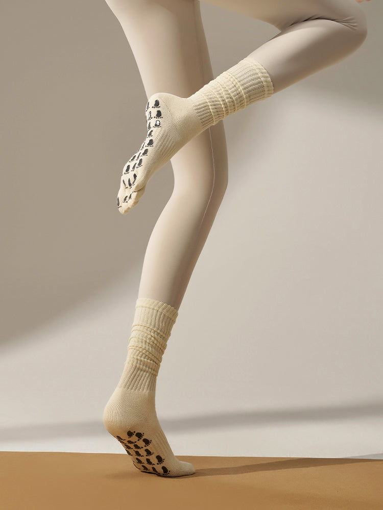 ミドル丈 5本指ヨガソックス 滑り止め付き