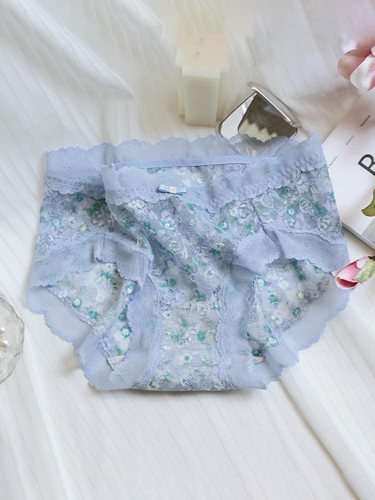 LIKEWILLOW 花柄 総レースショーツ はきこみ丈ふつう