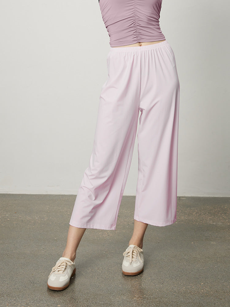 接触冷感 日焼け止め ワイドパンツ