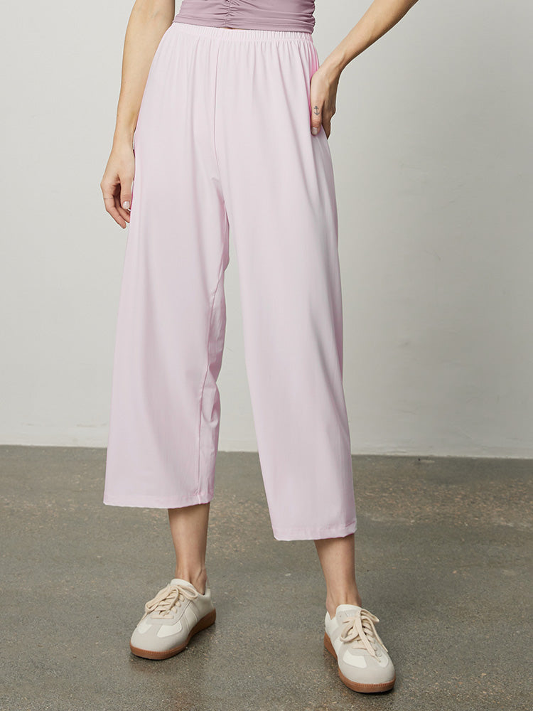 接触冷感 日焼け止め ワイドパンツ