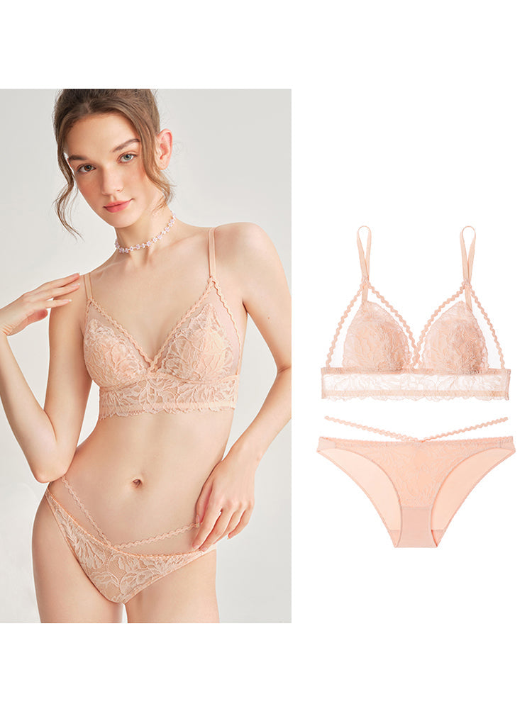 LIKEWILLOW 【エアリー】配色ブラジャー&ショーツ