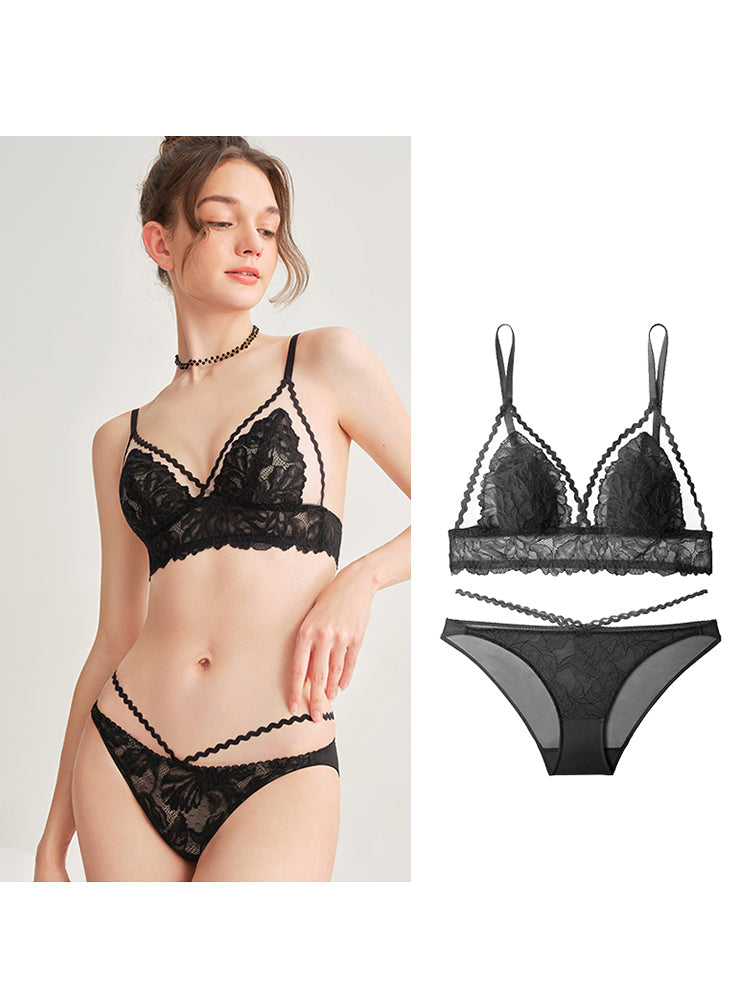 LIKEWILLOW 【エアリー】配色ブラジャー&ショーツ