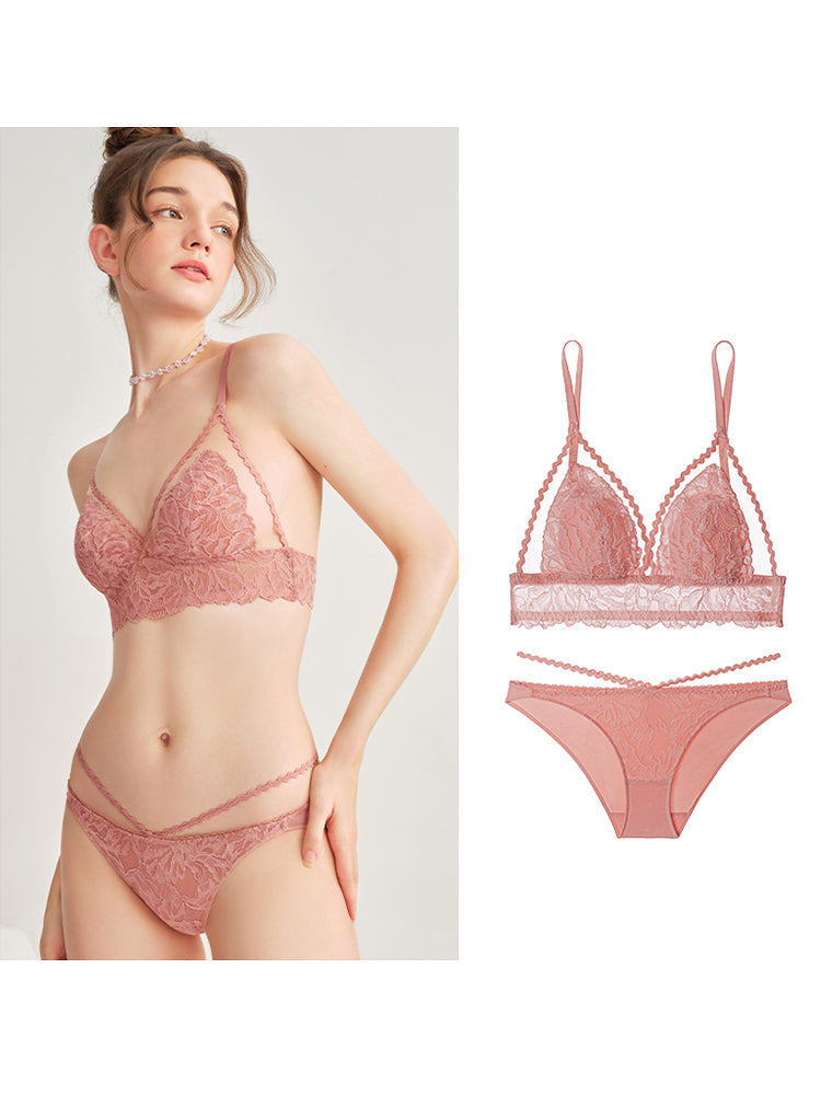 LIKEWILLOW 【エアリー】配色ブラジャー&ショーツ