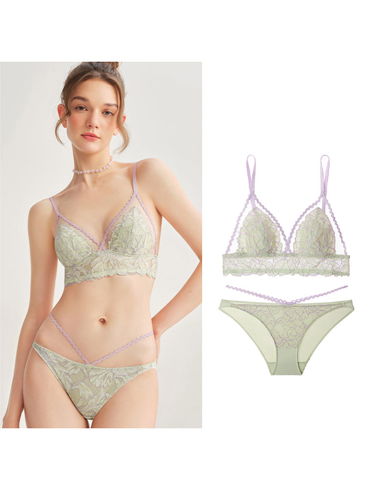 LIKEWILLOW 【エアリー】配色ブラジャー&ショーツ