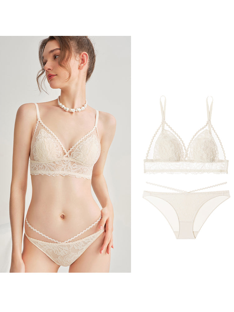 LIKEWILLOW 【エアリー】配色ブラジャー&ショーツ