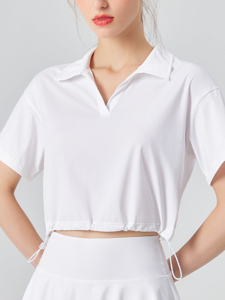 Vネック 半袖 日焼け止め Tシャツ