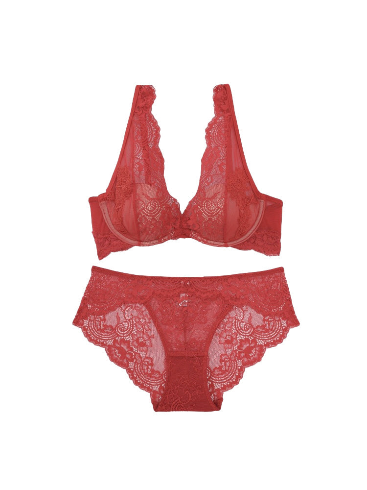 LIKEWILLOW 肩までレースブラ&ショーツ