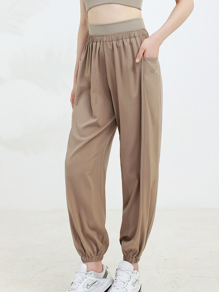 サイドポケット付き ハイウエスト ジョガーパンツ