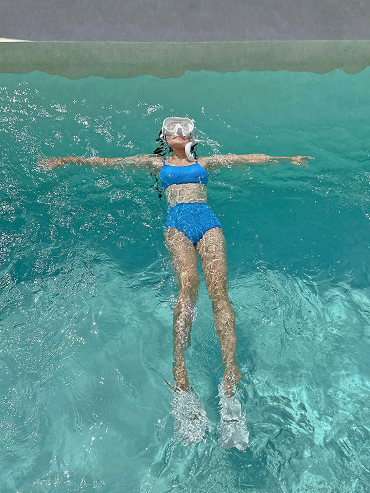 韓国風シンプルデザインビキニ上下セット