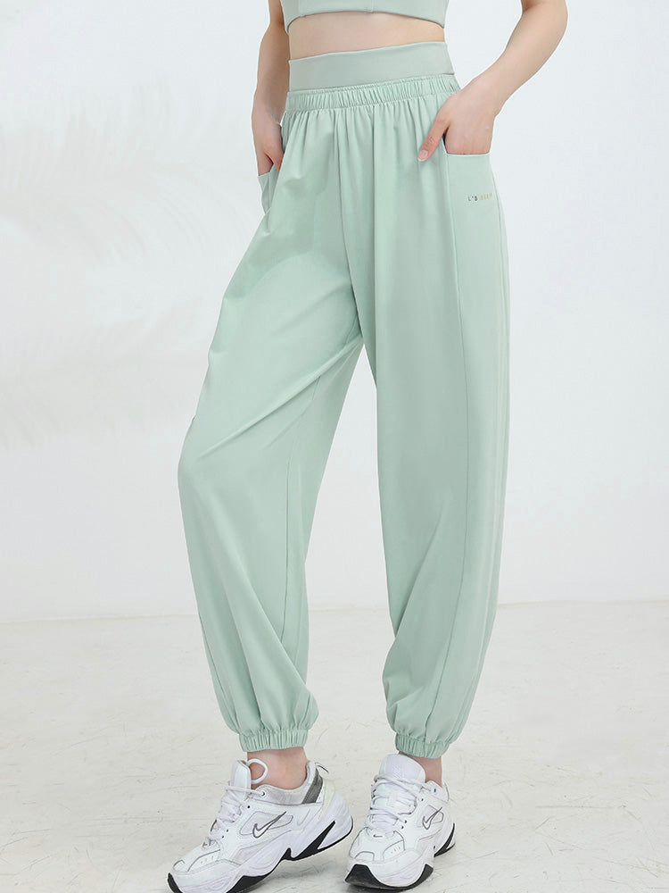 サイドポケット付き ハイウエスト ジョガーパンツ