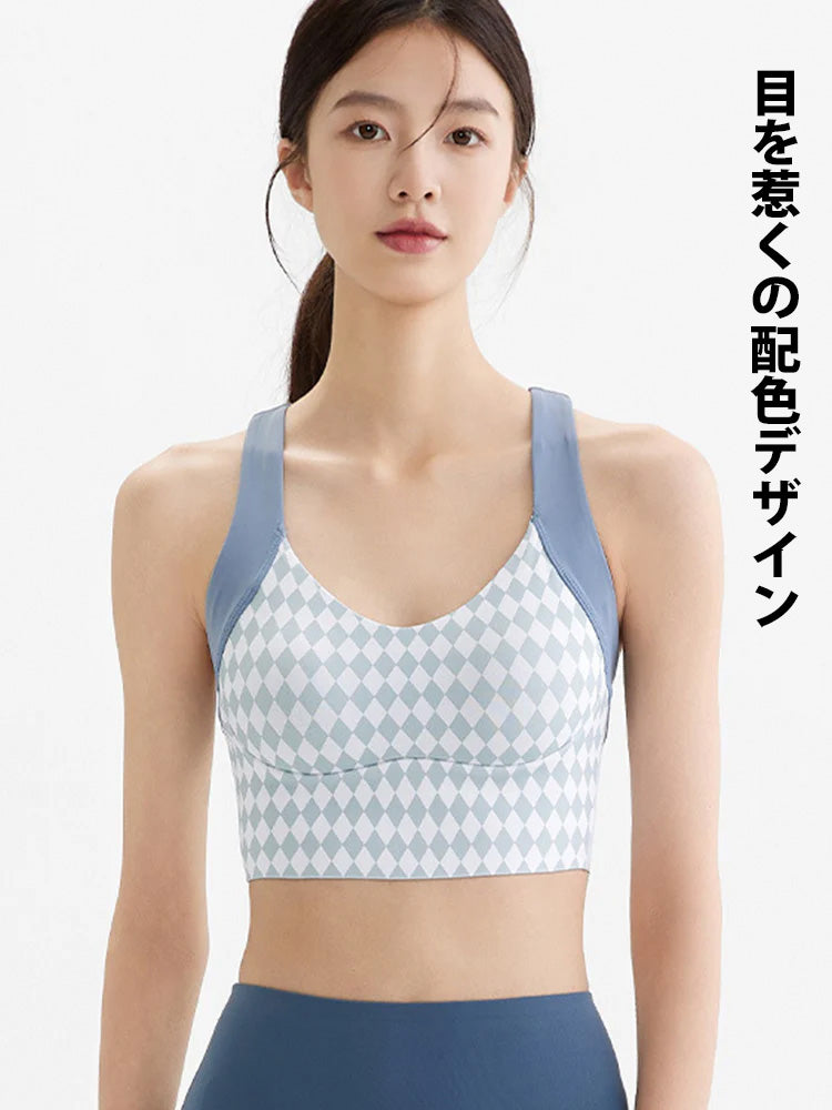 配色スポーツブラ 揺れない ハイサポート
