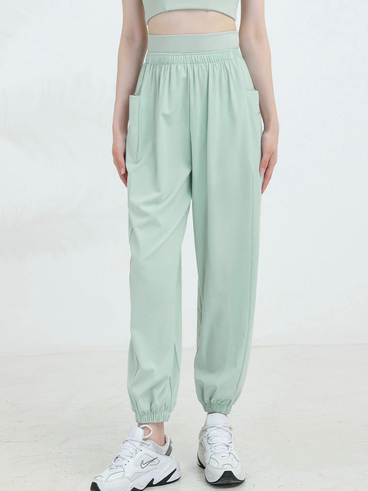 サイドポケット付き ハイウエスト ジョガーパンツ