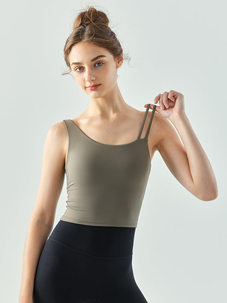 アシンメトリー タンクトップ パット付き