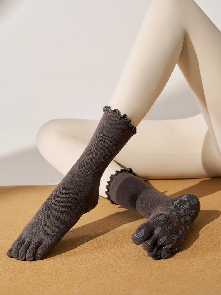 フリル 滑り止める付き クルーソックス