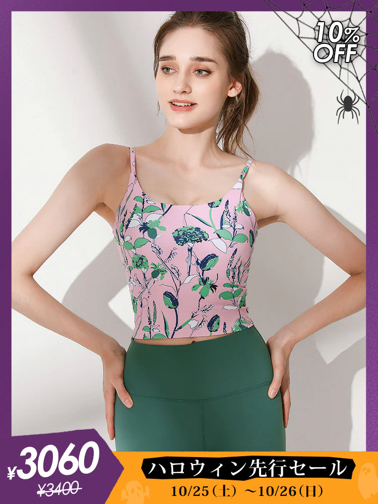 花柄 キャミソール ヨガブラ