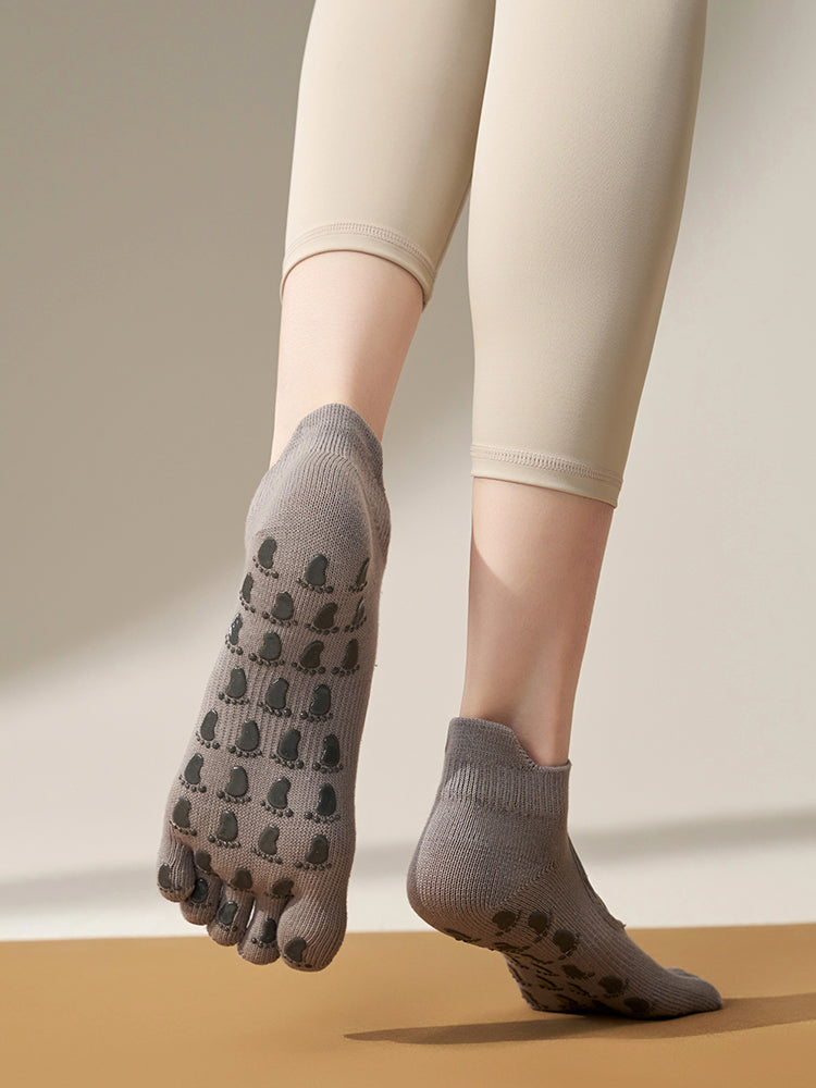 滑り止め付き 5本指ヨガソックス 甲あき 通気