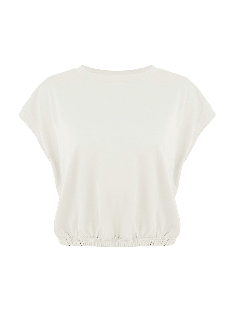 コットン100% クロップド丈 半袖Tシャツ