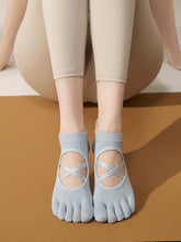 滑り止め付き 5本指ヨガソックス 甲あき 通気