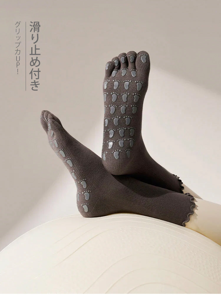 フリル 滑り止める付き クルーソックス