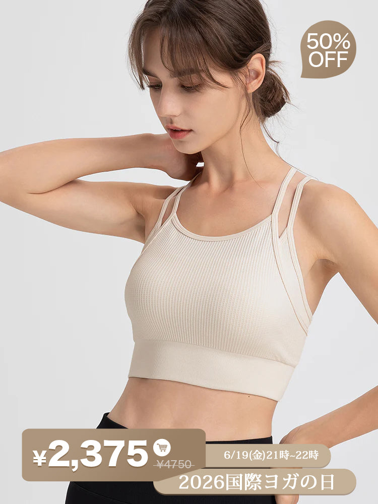 ＊未使用タグ付き＊UN3D. レイヤードブラトップ 新色追加』フェイクレイヤード 美背 ブラトップ