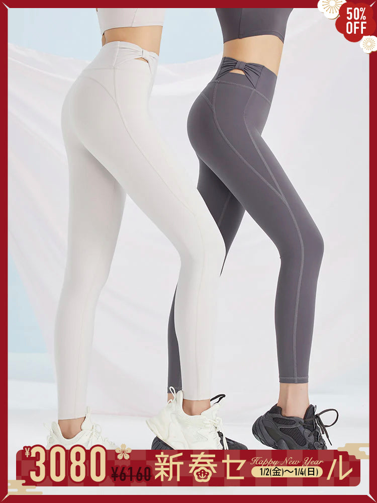 蝶結び ハイウエスト レギンス