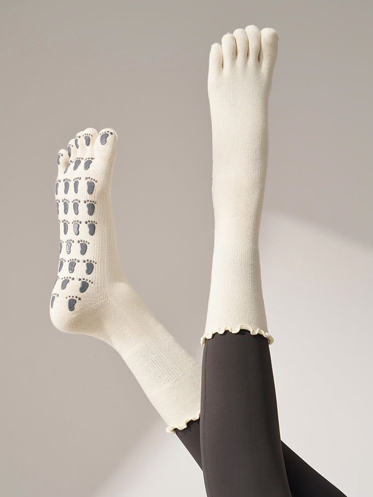 フリル 滑り止める付き クルーソックス