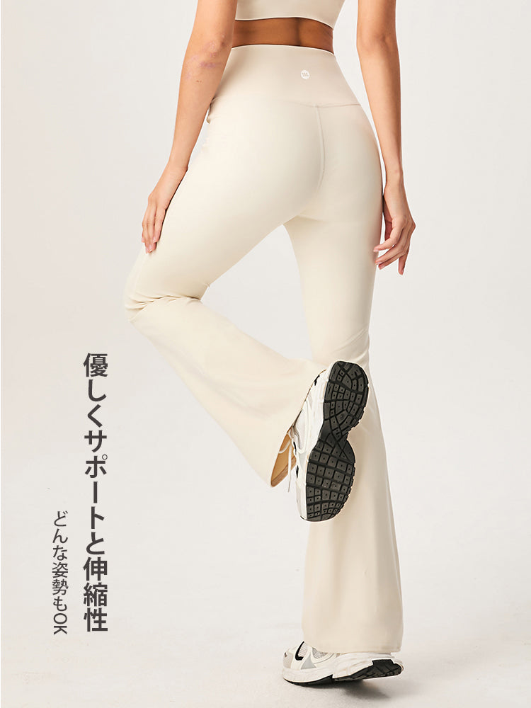 ハイウェスト フレアレギンス