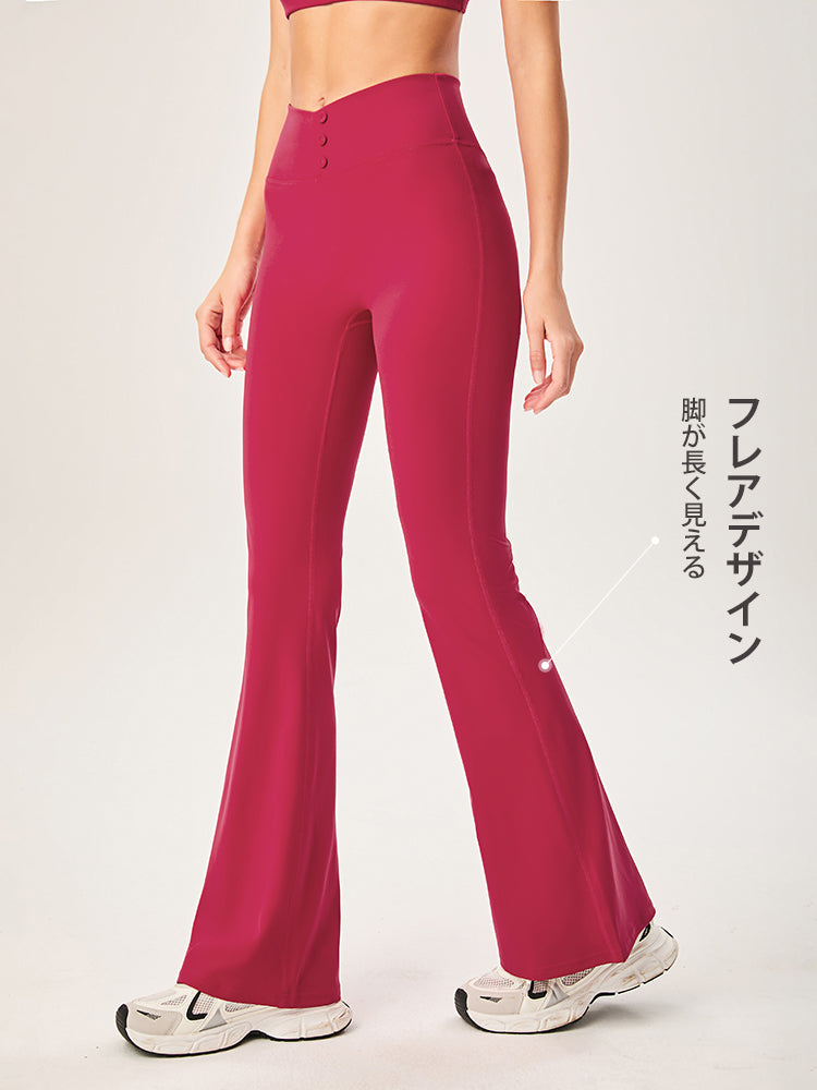 ハイウェスト フレアレギンス