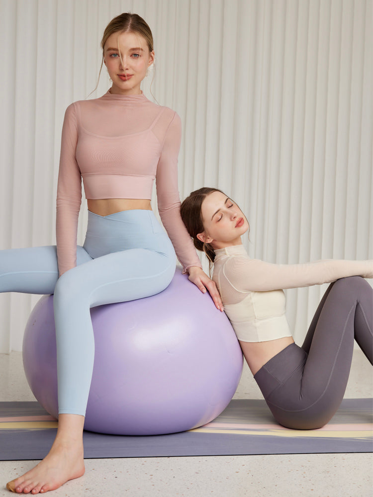 オーガンジー レイヤード パッド付き ロングスリーブ