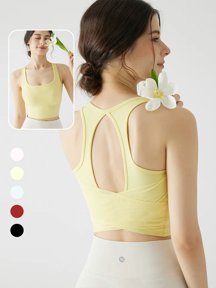 メッシュドレープ バックスタイル パッド付き ブラトップ 2way