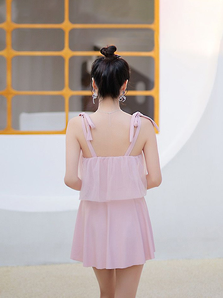 肩紐リボン仕様 お洋服っぽい水着