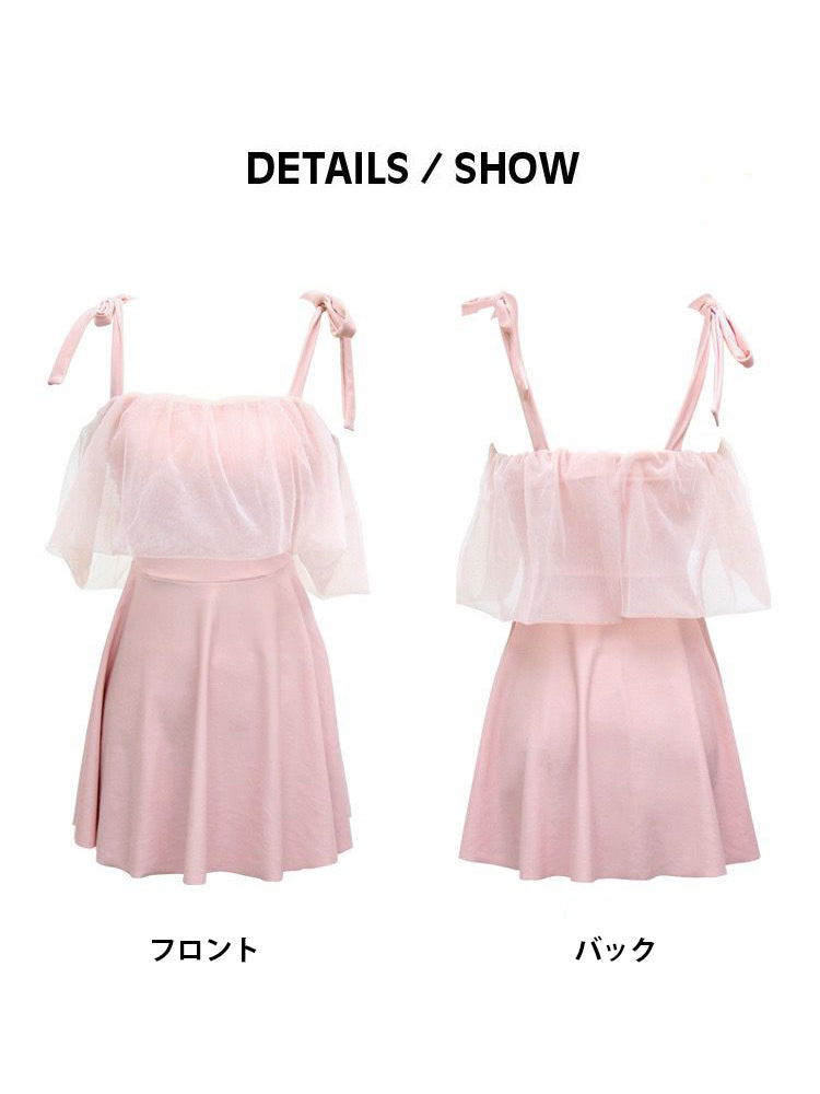 肩紐リボン仕様 お洋服っぽい水着