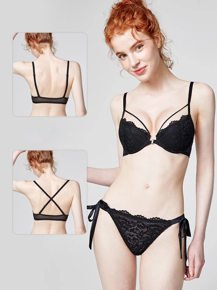 LIKEWILLOW フロントホック総レースブラジャー&ショーツ