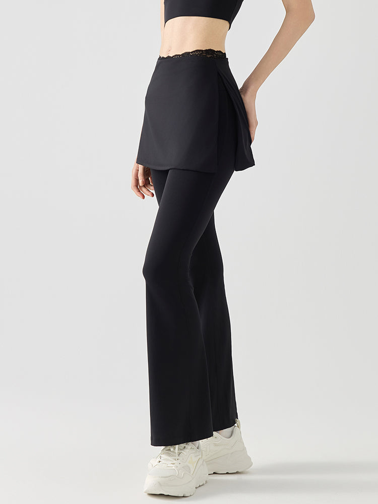 レース フレア スカート付きレギンス