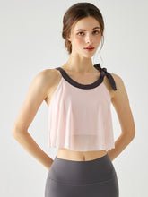 裾フリル メッシュ リボン付き ブラトップ