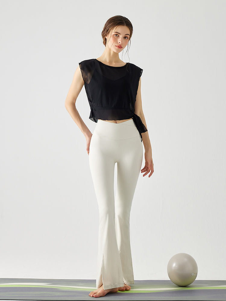 サイドスリットオーガンジ+スポーツブラ セット