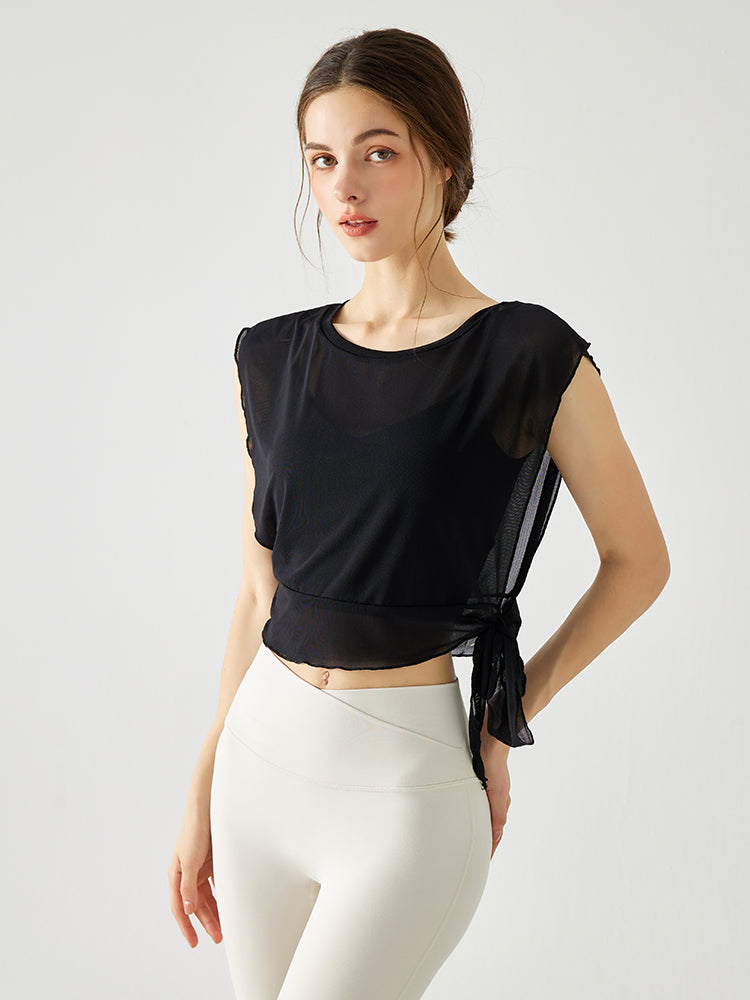 サイドスリットオーガンジ+スポーツブラ セット