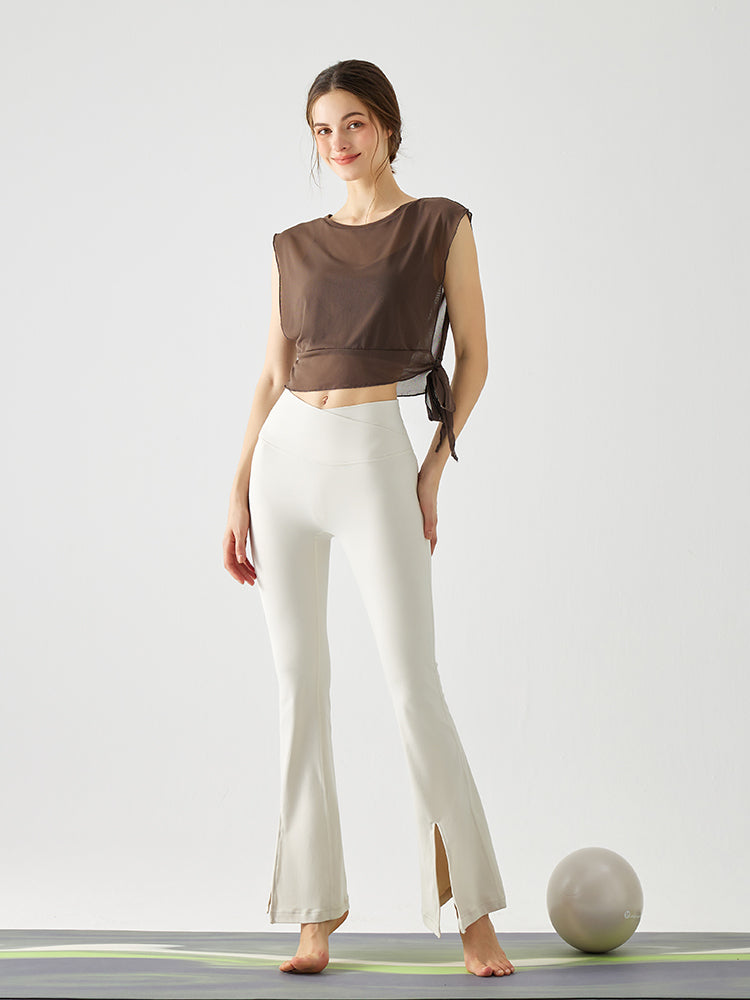 サイドスリットオーガンジ+スポーツブラ セット