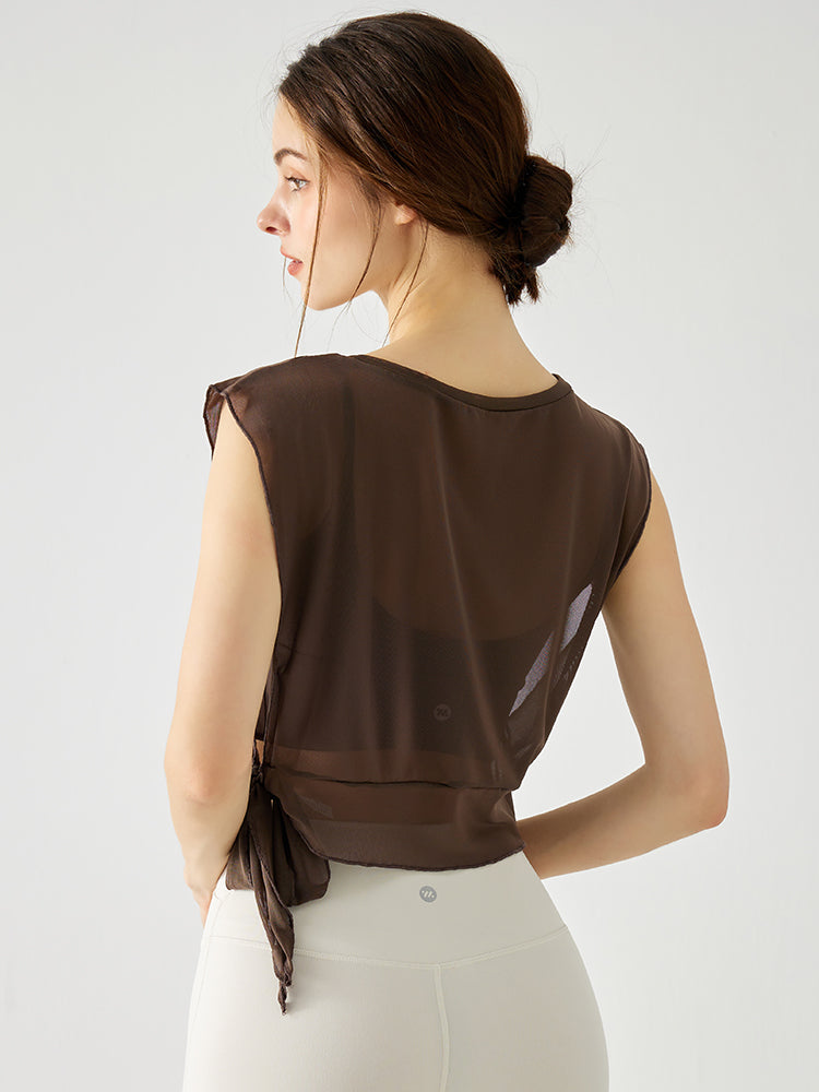 サイドスリットオーガンジ+スポーツブラ セット