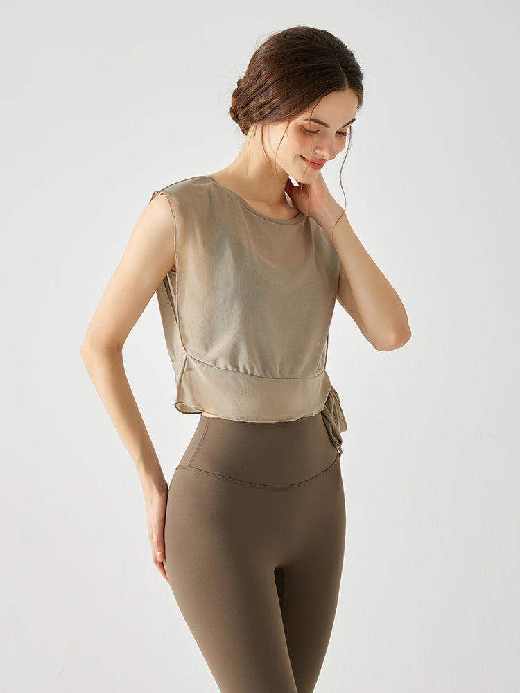 サイドスリットオーガンジ+スポーツブラ セット