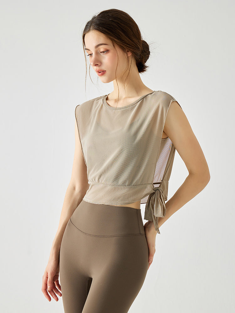 サイドスリットオーガンジ+スポーツブラ セット