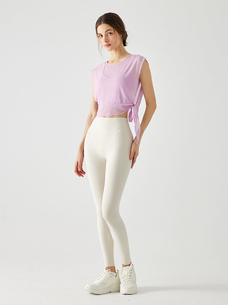 サイドスリットオーガンジ+スポーツブラ セット