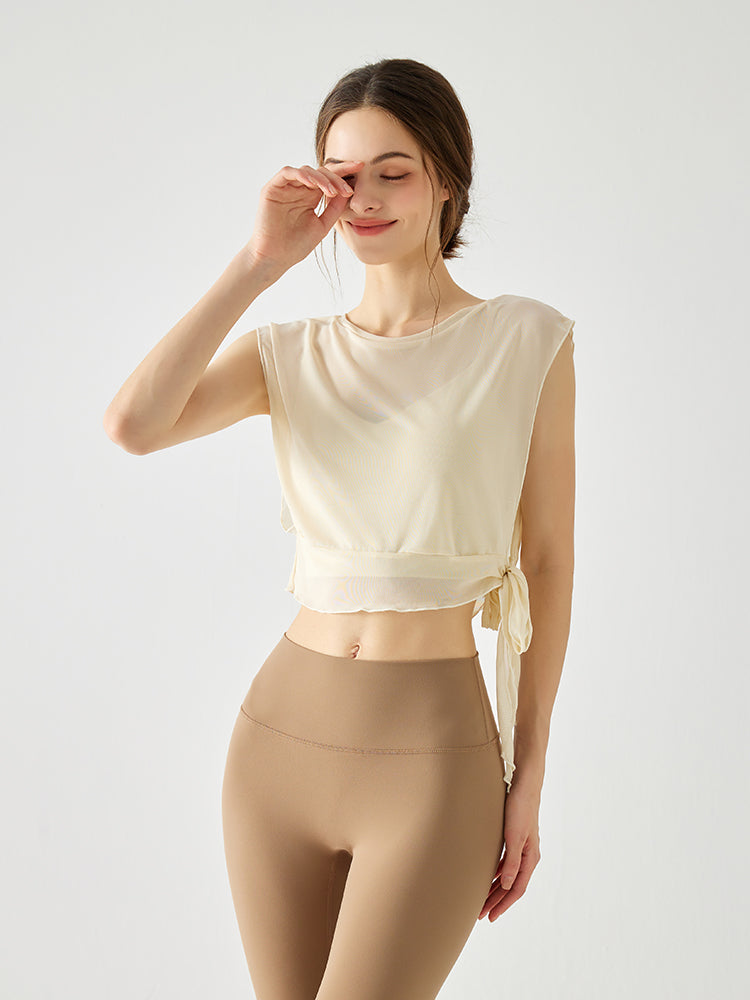 サイドスリットオーガンジ+スポーツブラ セット