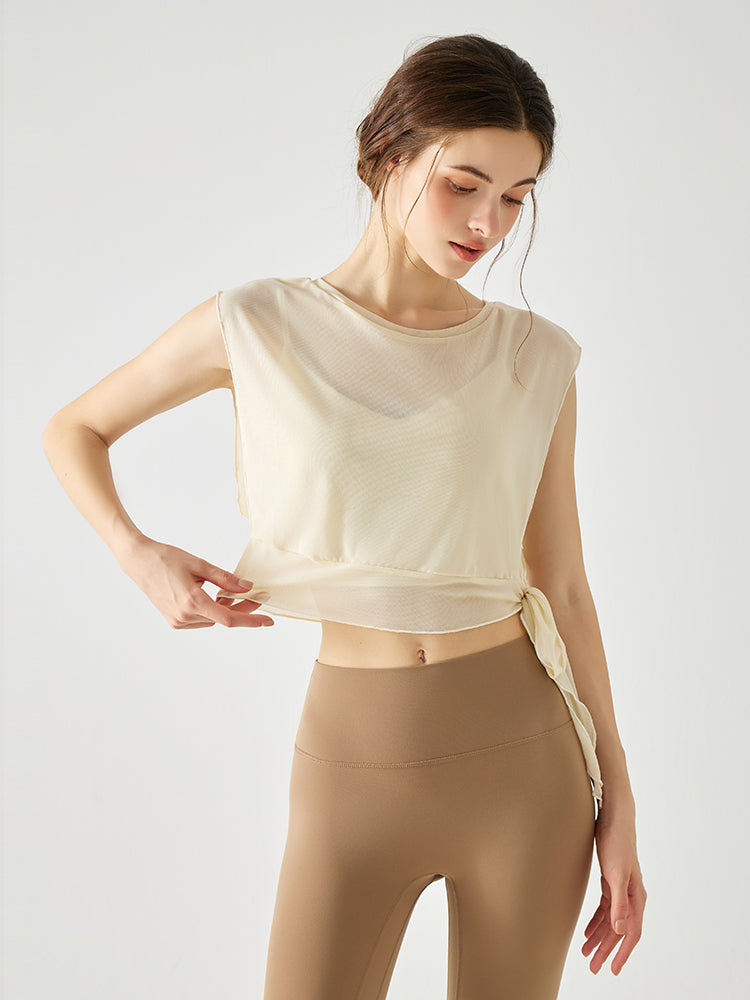 サイドスリットオーガンジ+スポーツブラ セット