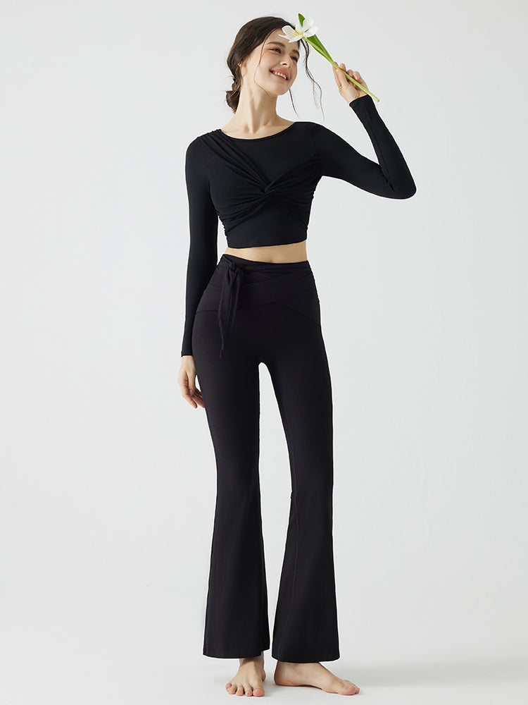 背中見せ 蝶結び風 長袖 パッド付き