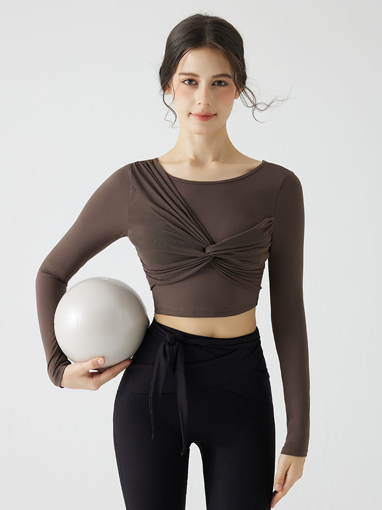 背中見せ 蝶結び風 長袖 パッド付き