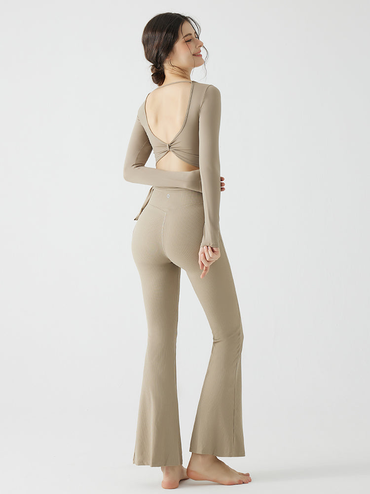 背中見せ 蝶結び風 長袖 パッド付き