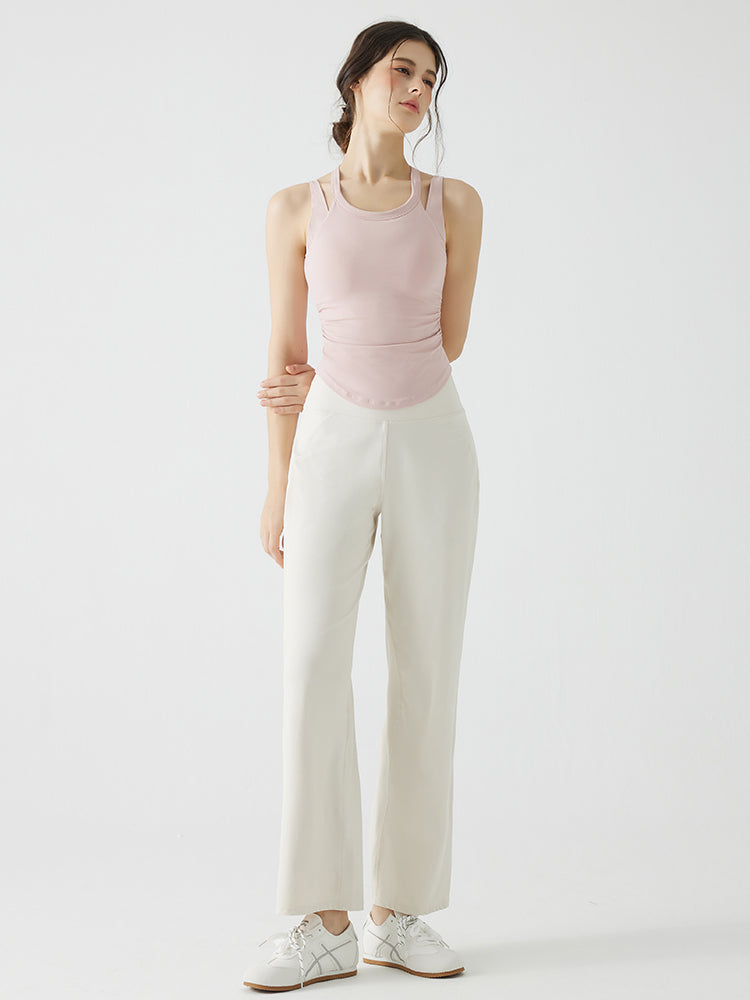 バックスタイル フェイクレイヤード スポーツブラ